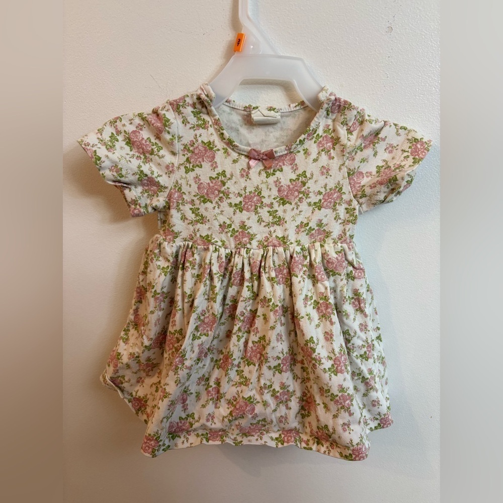4/30$ H&M floral dress 2 in 1 dress and onesie 4-6 months